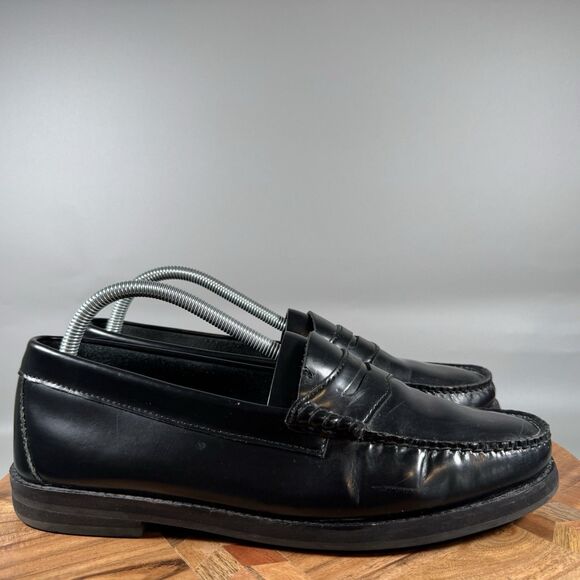 G.H. Bass Co Mens Weejuns Black Leather Slip On Penny Loafers Size 10 D - Picture 1 of 8